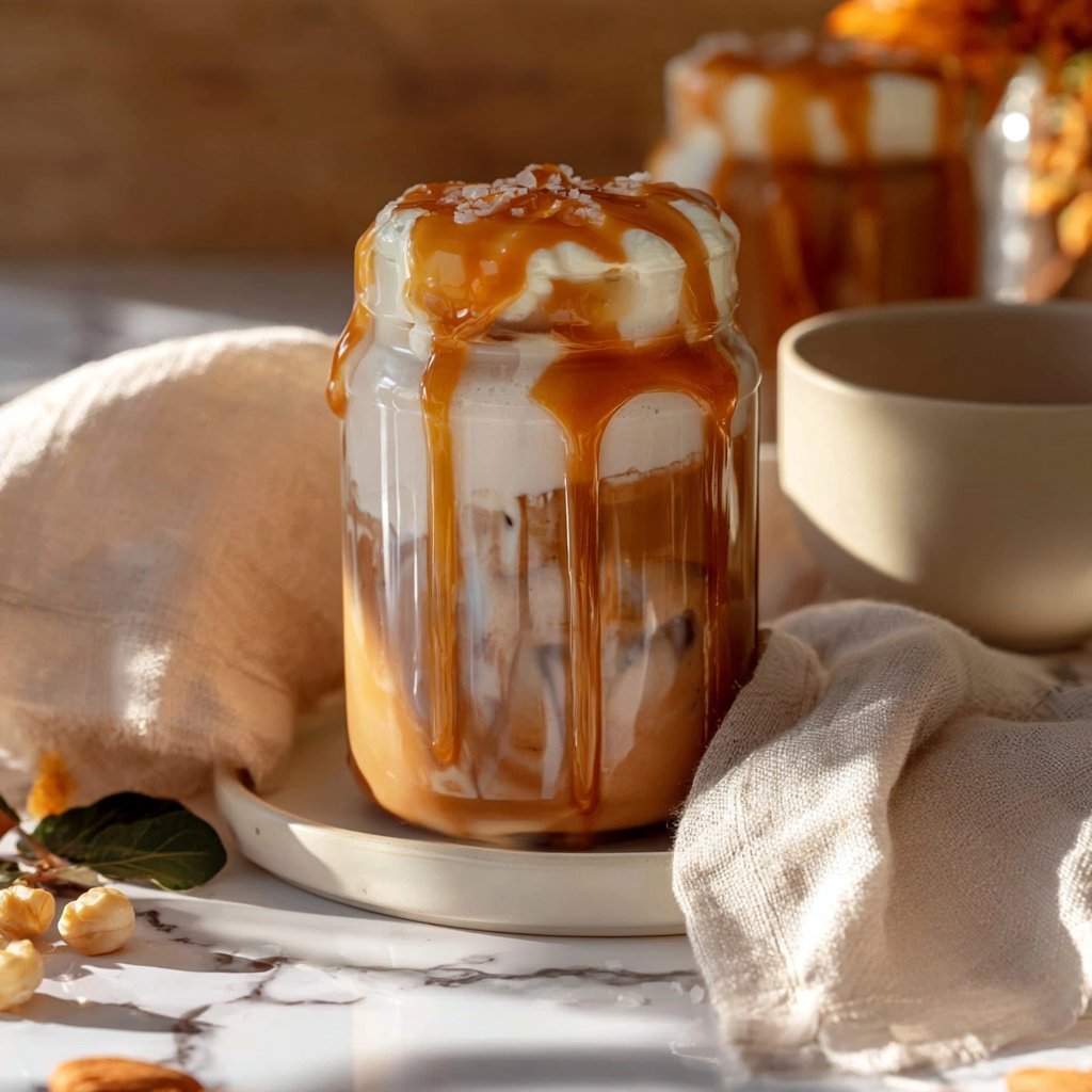 Iced Chai Tea Latte with Salted Caramel Foam