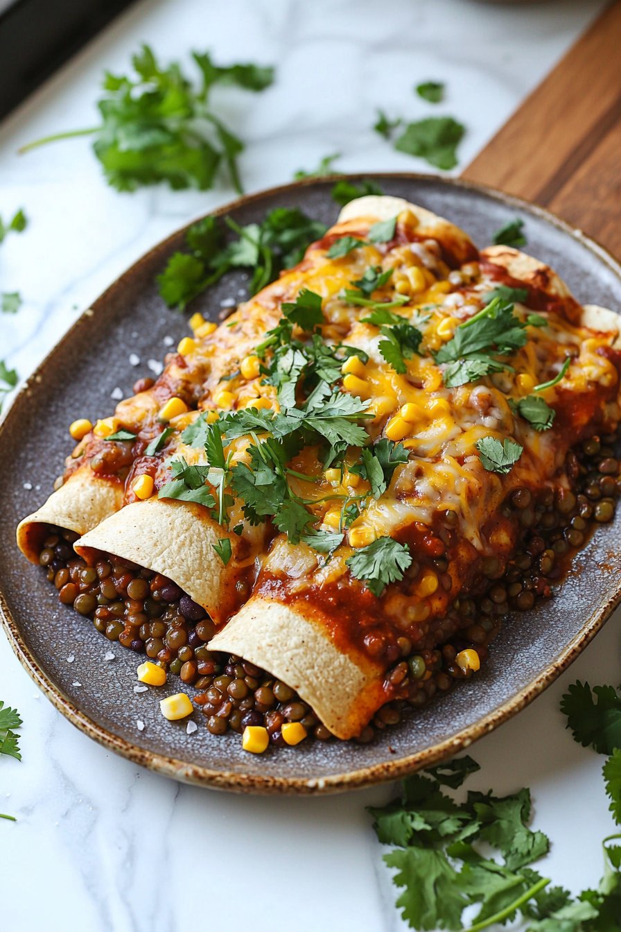 Lentil Enchiladas (Perfect Vegetarian Dinner)
