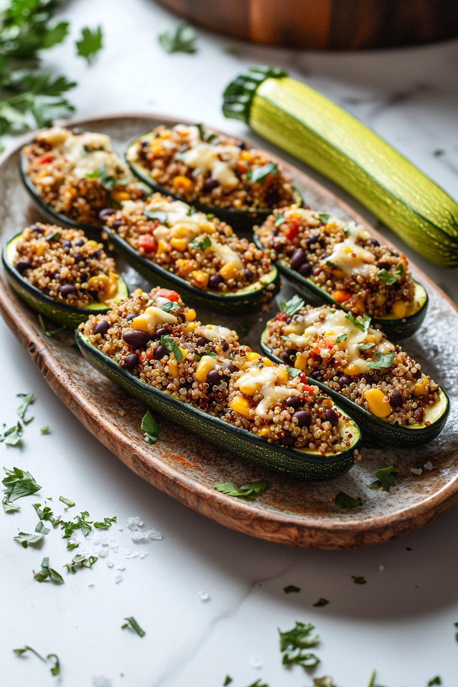 Gefüllte Zucchini-Boote