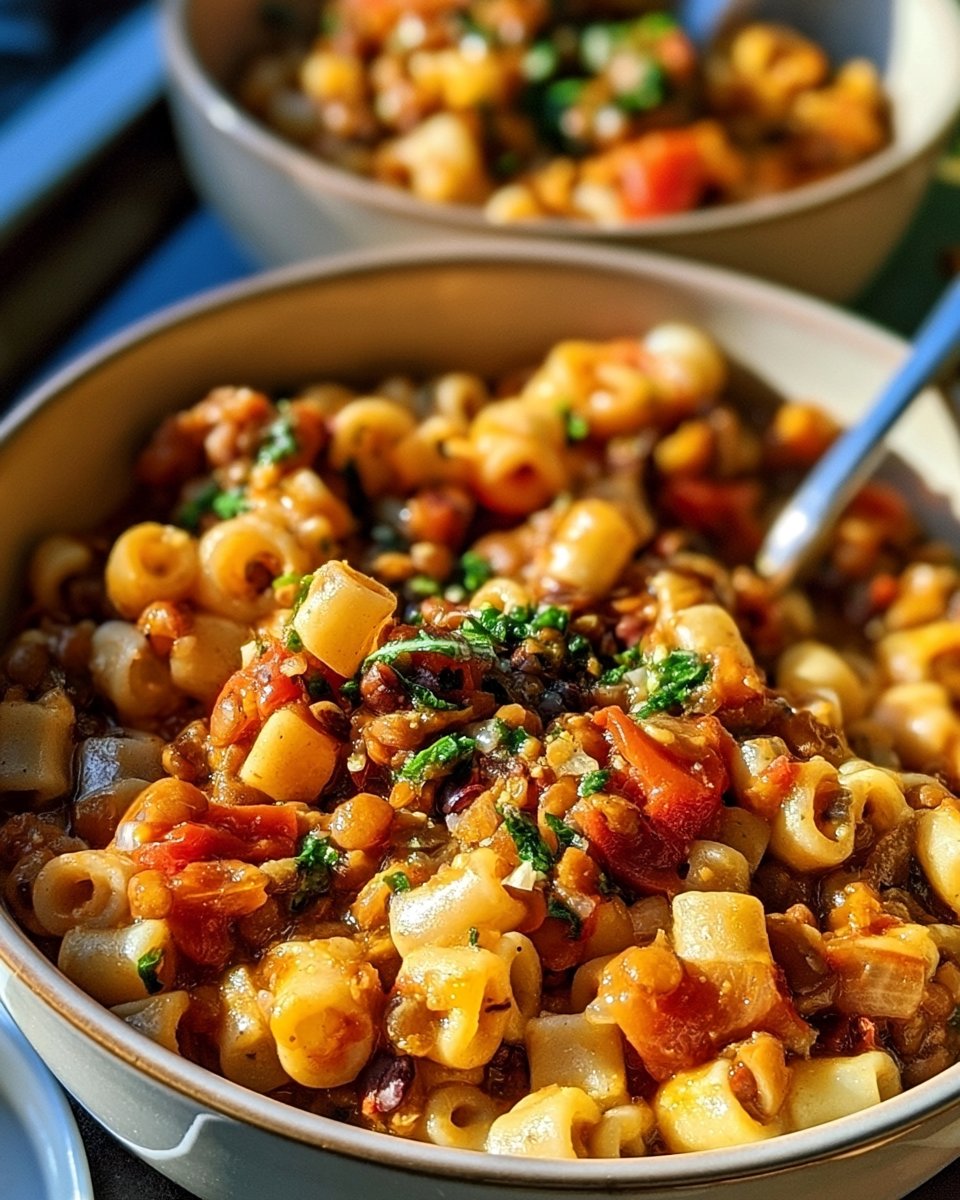 One-Pot-Pasta mit Linsen