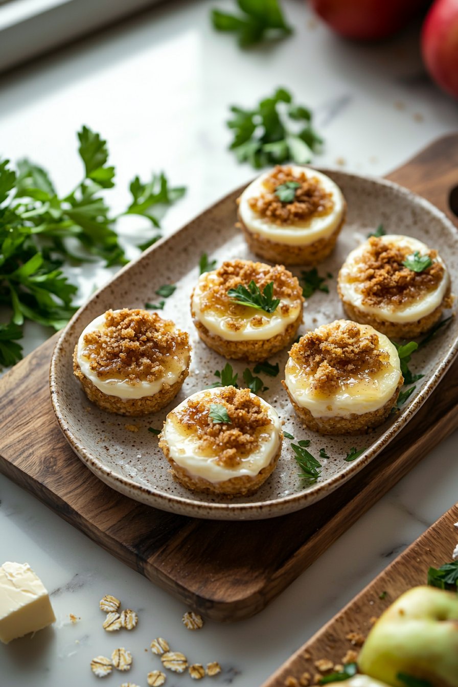 Apple Crisp Mini Cheesecakes