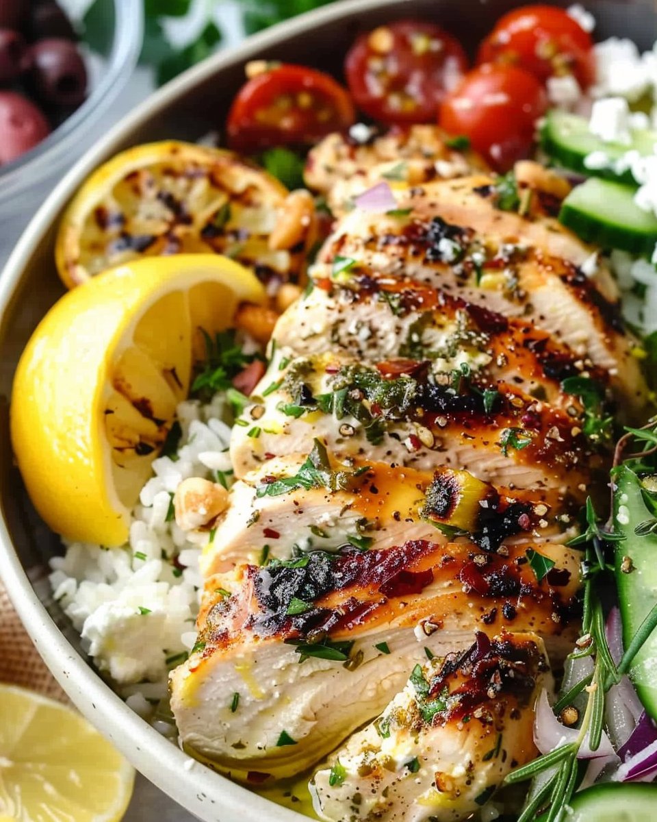 Lemon Herb Greek Chicken Bowls
