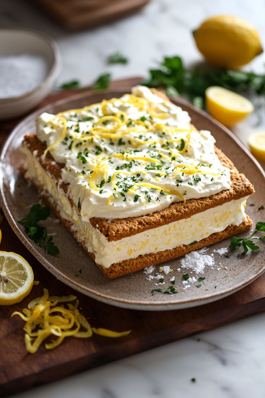 No-Bake Lemon Éclair Cake