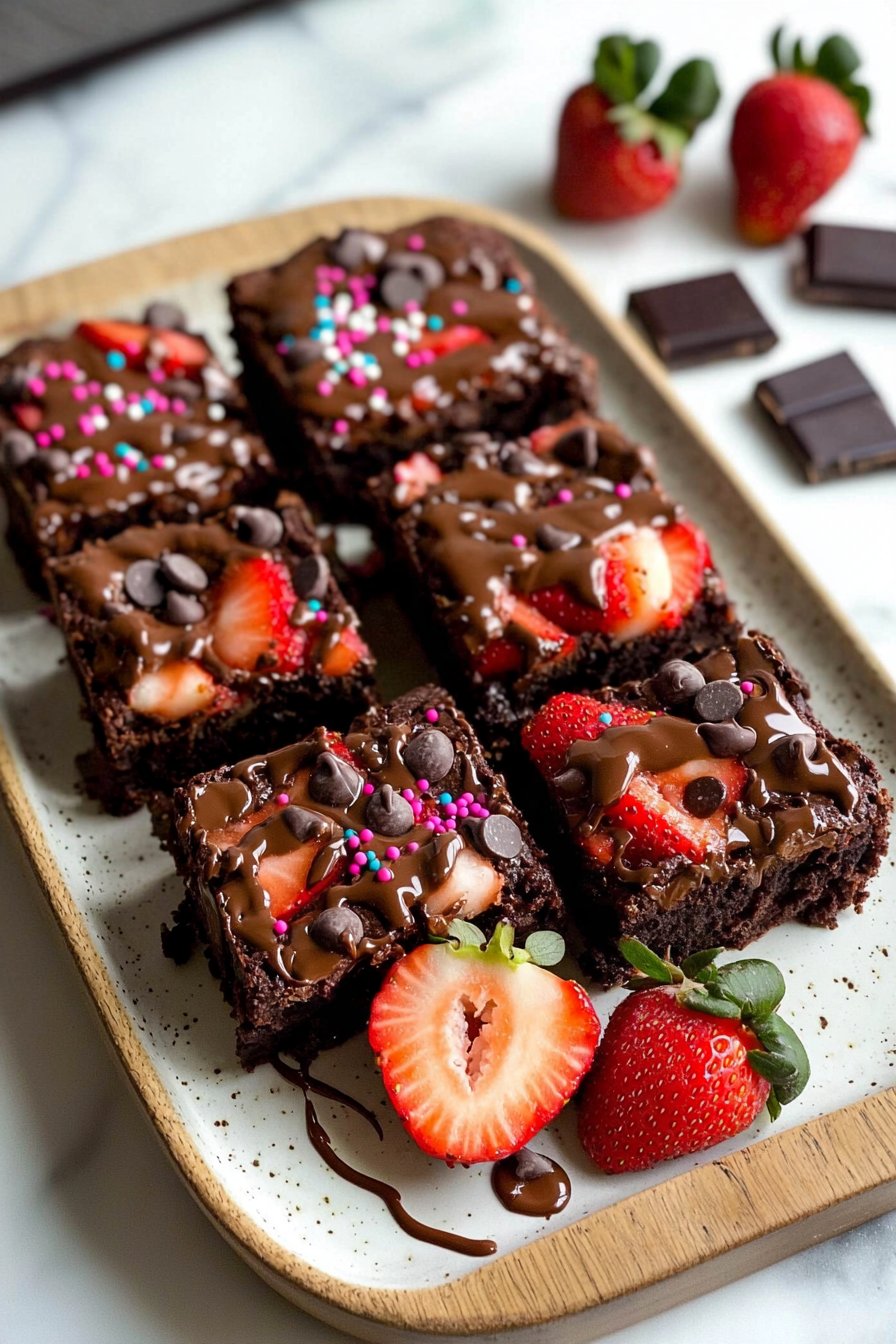 Chocolate Covered Strawberry Brownies
