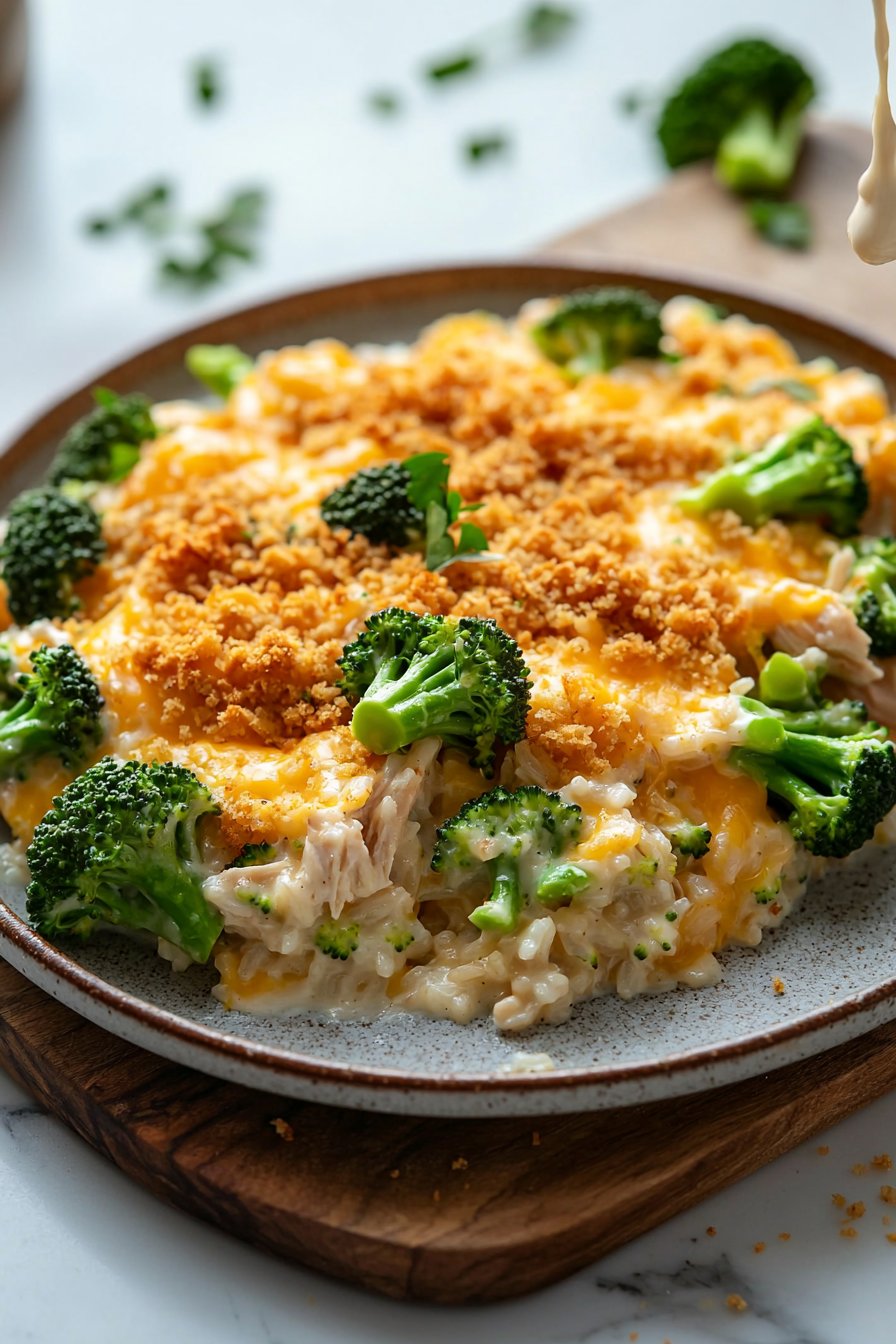 Cheesy Broccoli Chicken and Rice Casserole