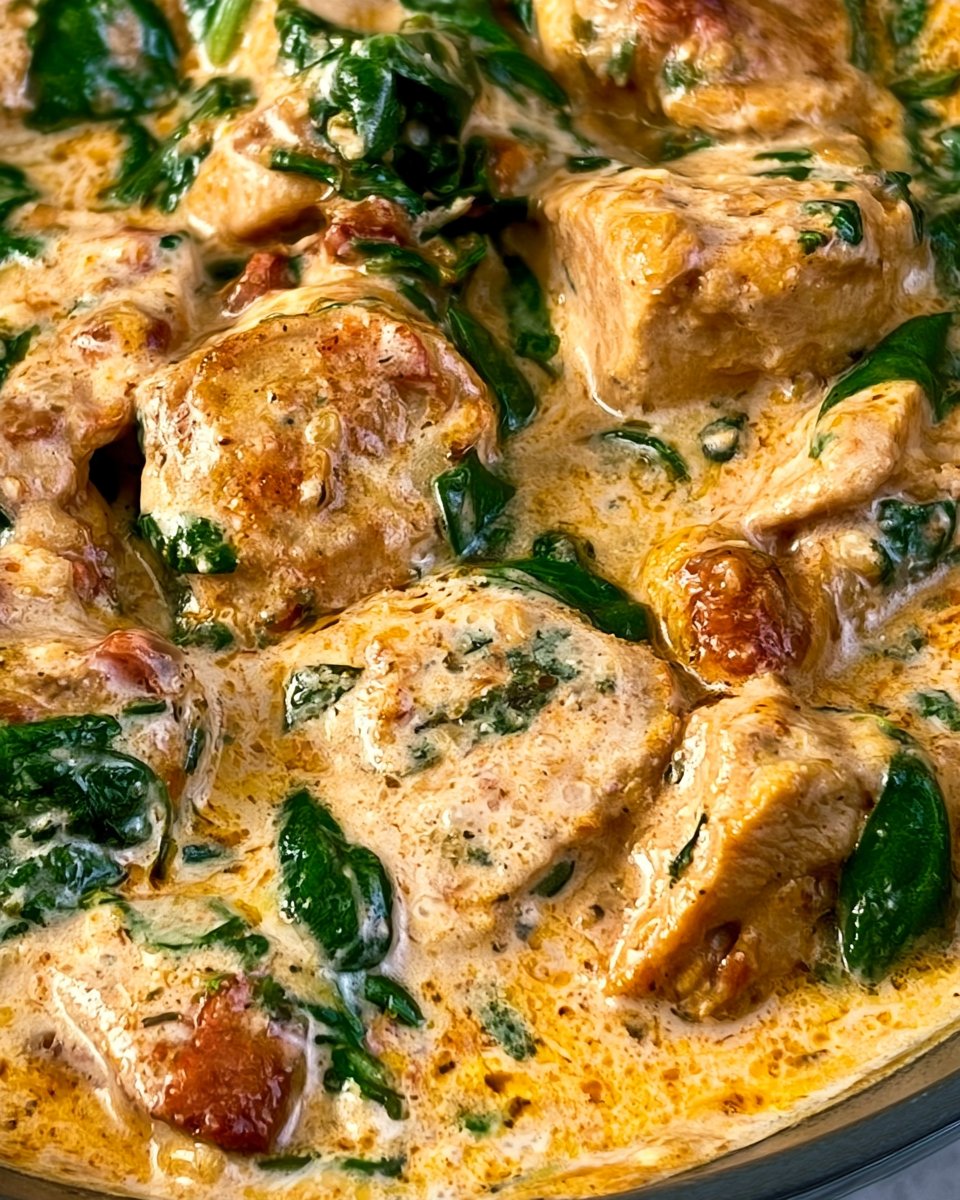 Silky Garlic Butter Chicken with Spinach