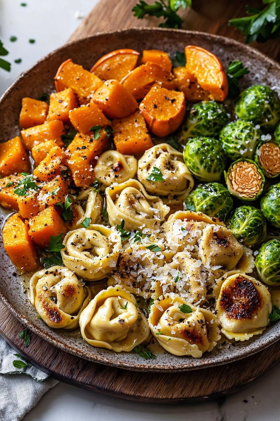 Chicken Tortellini with Butternut Squash and Brussels Sprouts