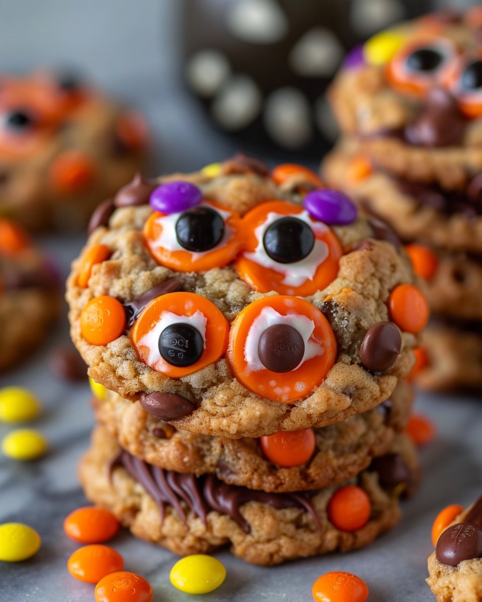 Halloween Candy Monster Cookies