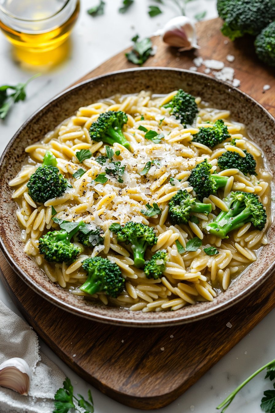 One-Pot Broccoli Parmesan Orzo