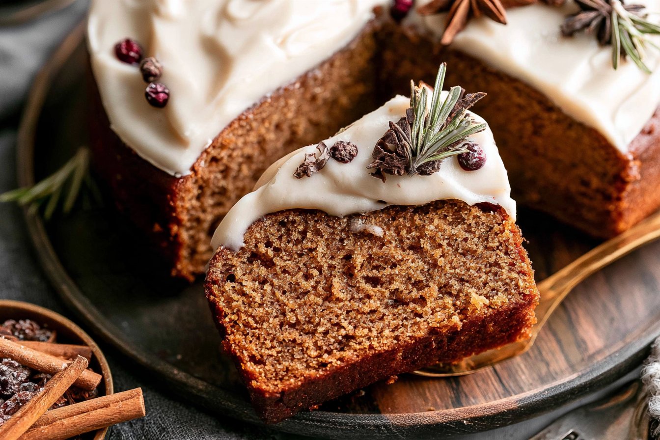 Spiced Gingerbread Cake With Cream 2 Spiced Gingerbread Cake