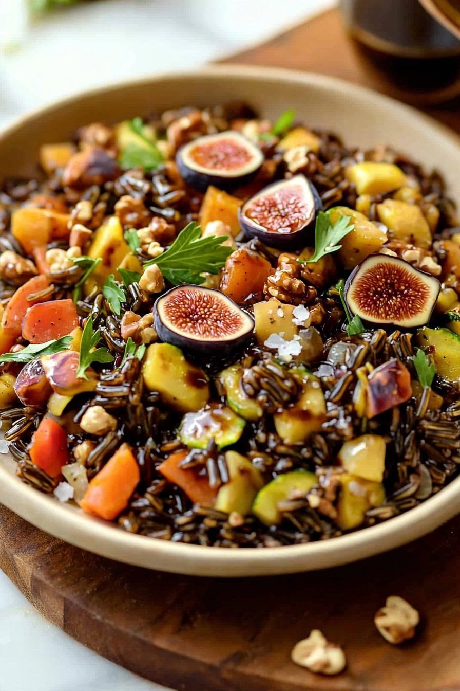 Wild Rice Harvest Bowls with Fig Balsamic Vinaigrette