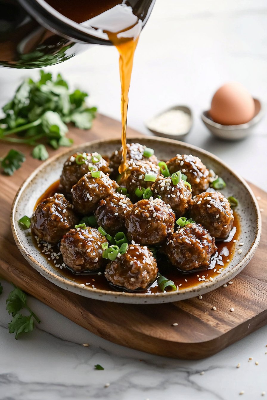 Langsame Kochteriyaki-Fleischbällchen