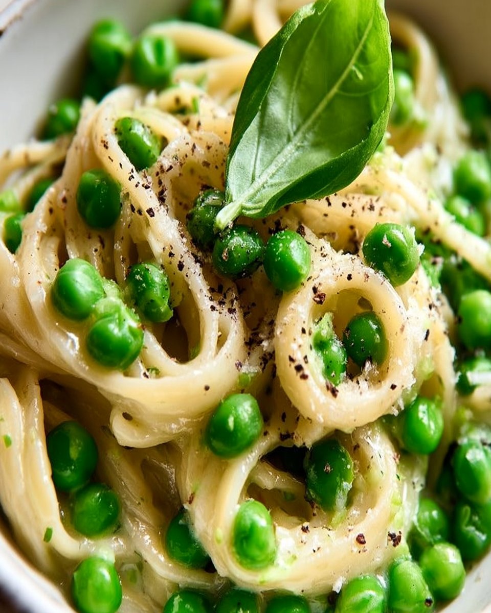 Cremige Erbsenpasta für die schnelle Küche