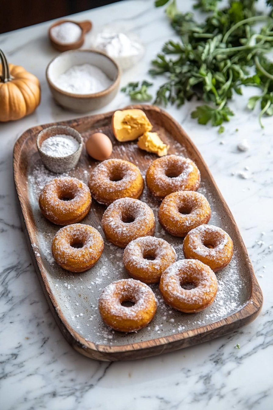 Einfache hausgemachte Kürbisdonuts