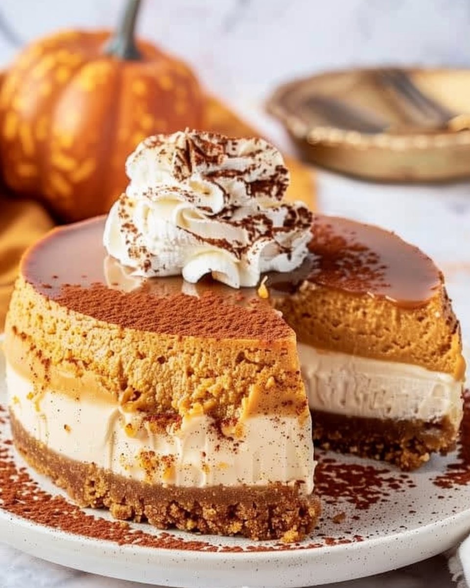 Homemade Pumpkin Caramel Cheesecake