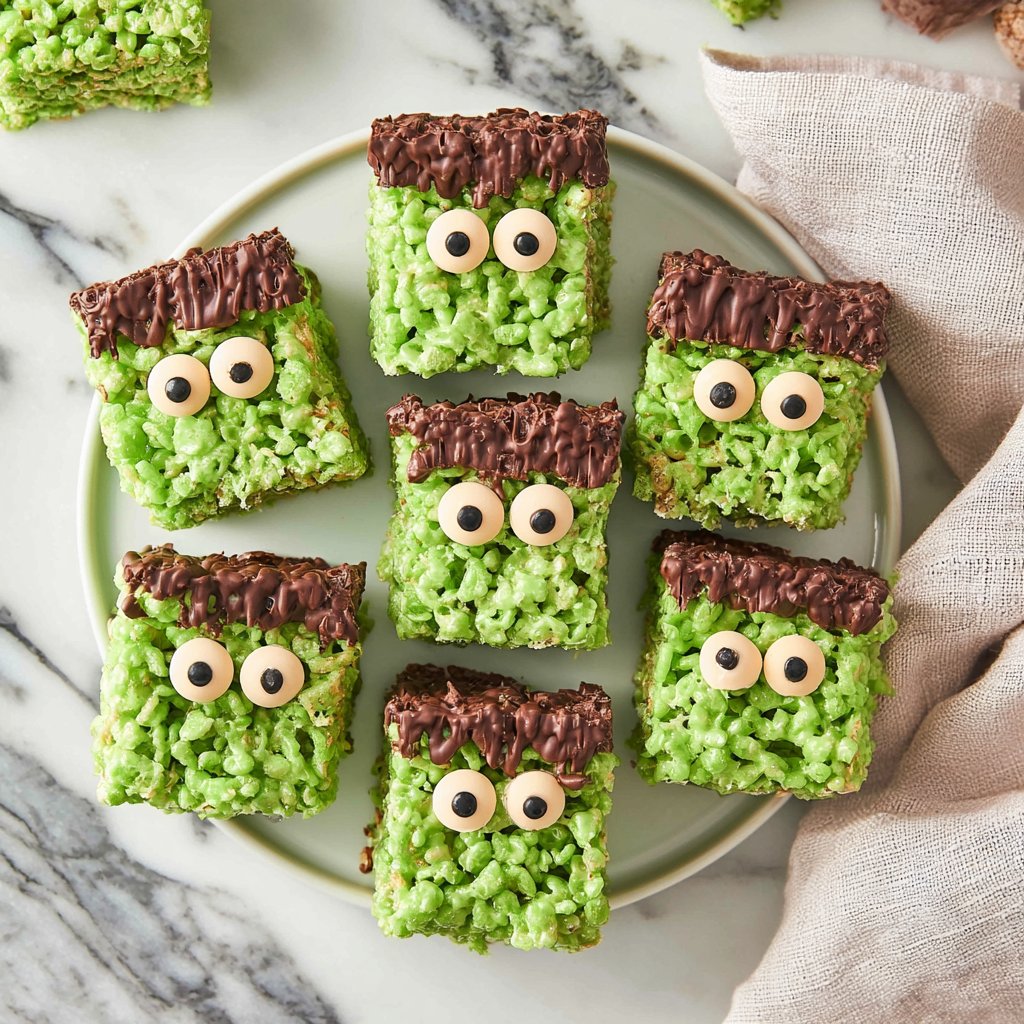 Green Frankenstein Rice Krispie Treats