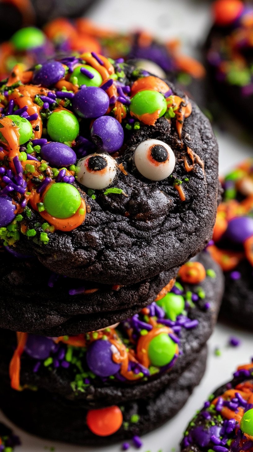 Halloween Chocolatey Black Velvet Cookies