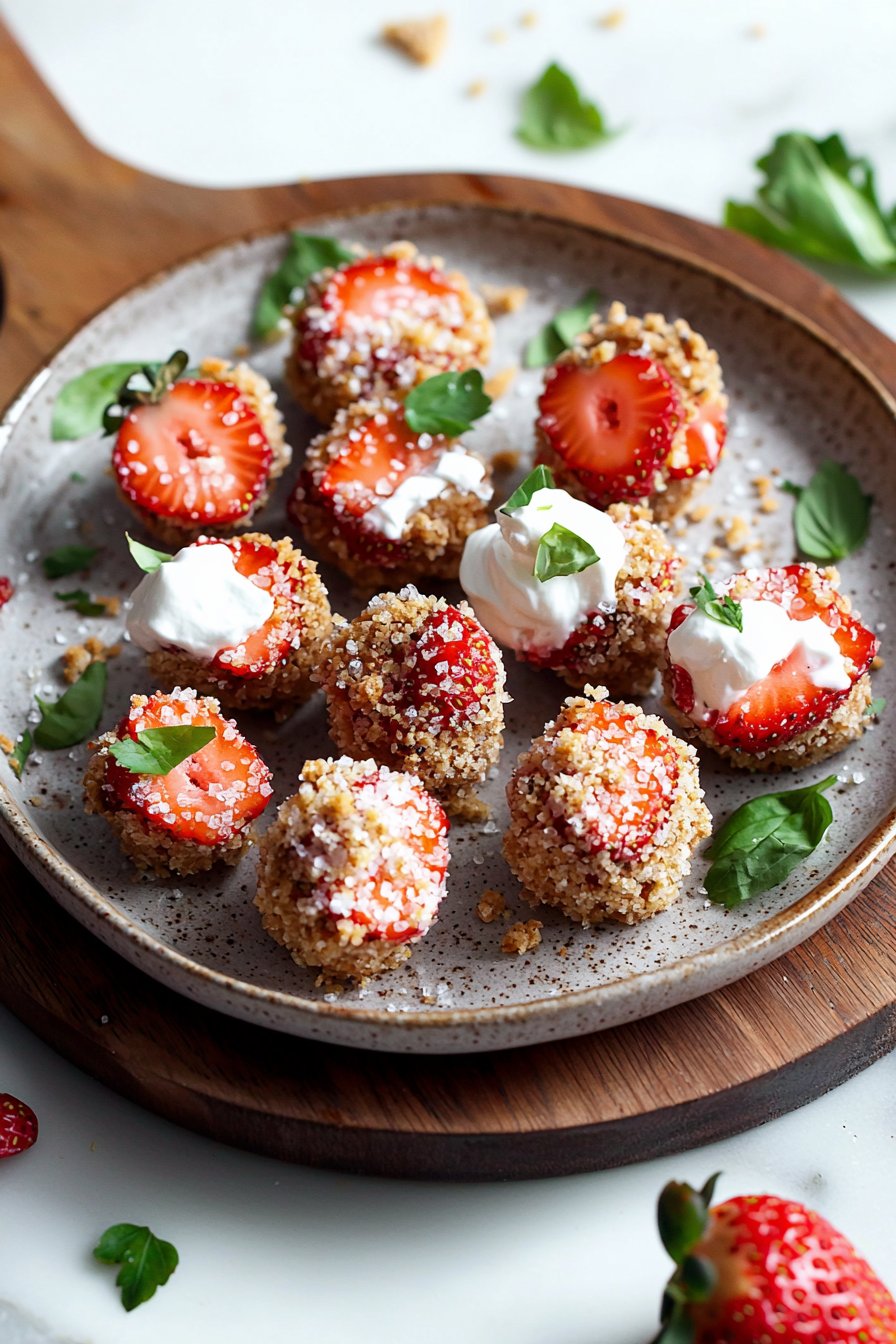 Crispy Strawberry Cheesecake Bites
