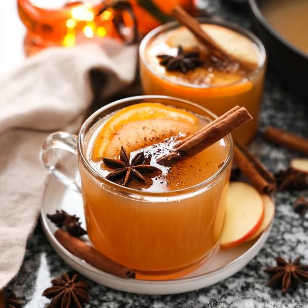 Warm Crockpot Mulled Apple Cider with Star Anise