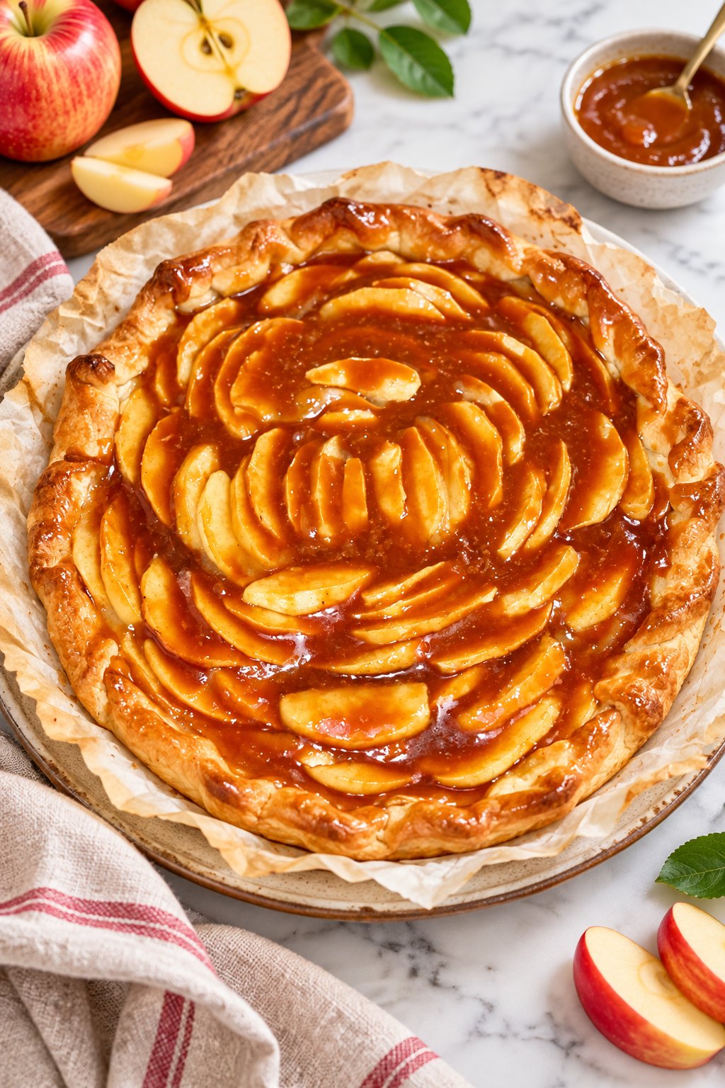 Recette Tarte aux pommes et caramel beurre salé - 750g.com