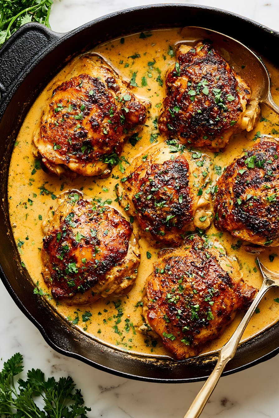 Skillet Chicken Thighs Recipe