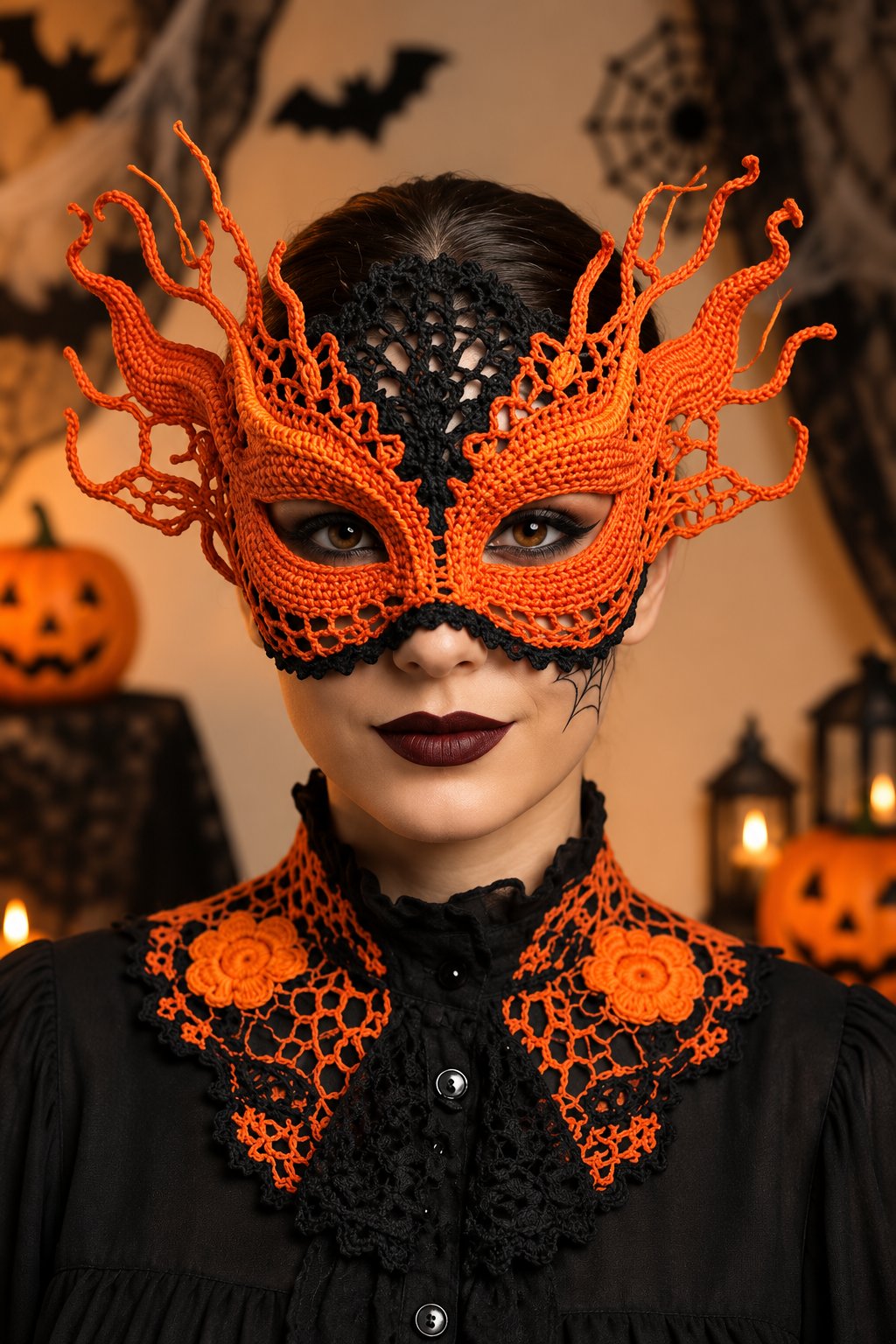 Dis-moi que ce ne serait PAS tellement mieux qu'un masque d'Halloween acheté en magasin 😂🧡 

Est-ce que tu porterais ça à une soirée d'Halloween... ou on le garde juste pour les filles effrayantes ? 👀🎃