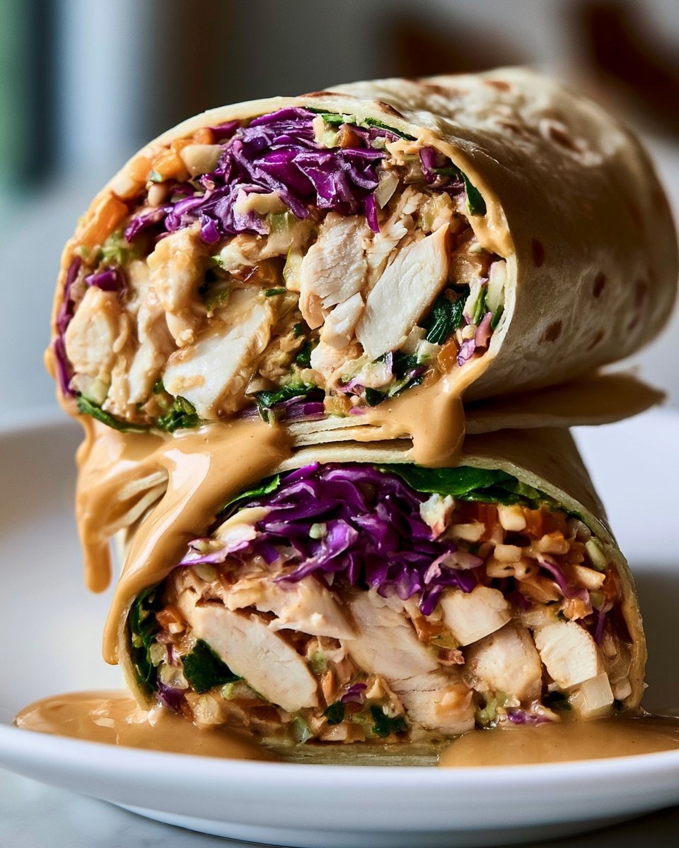 Thai-Style Spiced Peanut Chicken Wraps