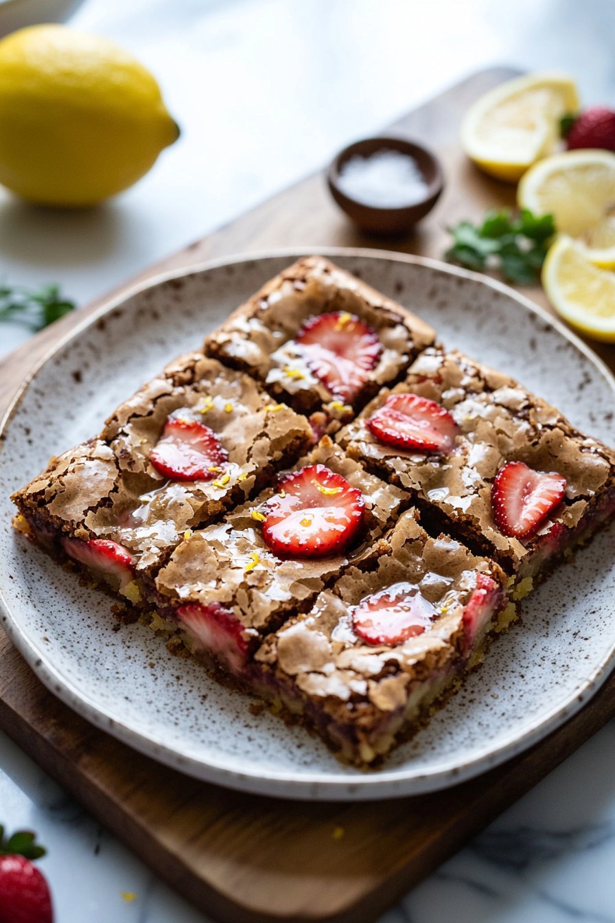 Strawberry Lemon Blondies