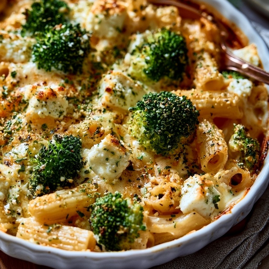 Gebackene Pasta mit Feta und Brokkoli: Ein Unglaublich Essenzielles Rezept für 4