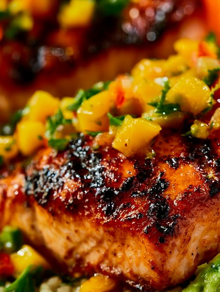 Salmón Fresco con Salsa de Mango