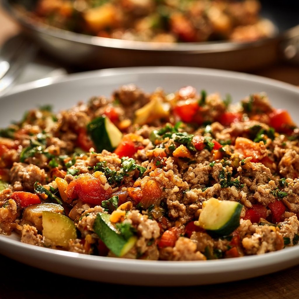 Low Carb Hackfleisch-Gemüse-Pfanne
