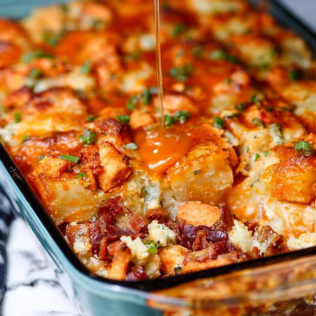 Buffalo Chicken & Potato Casserole