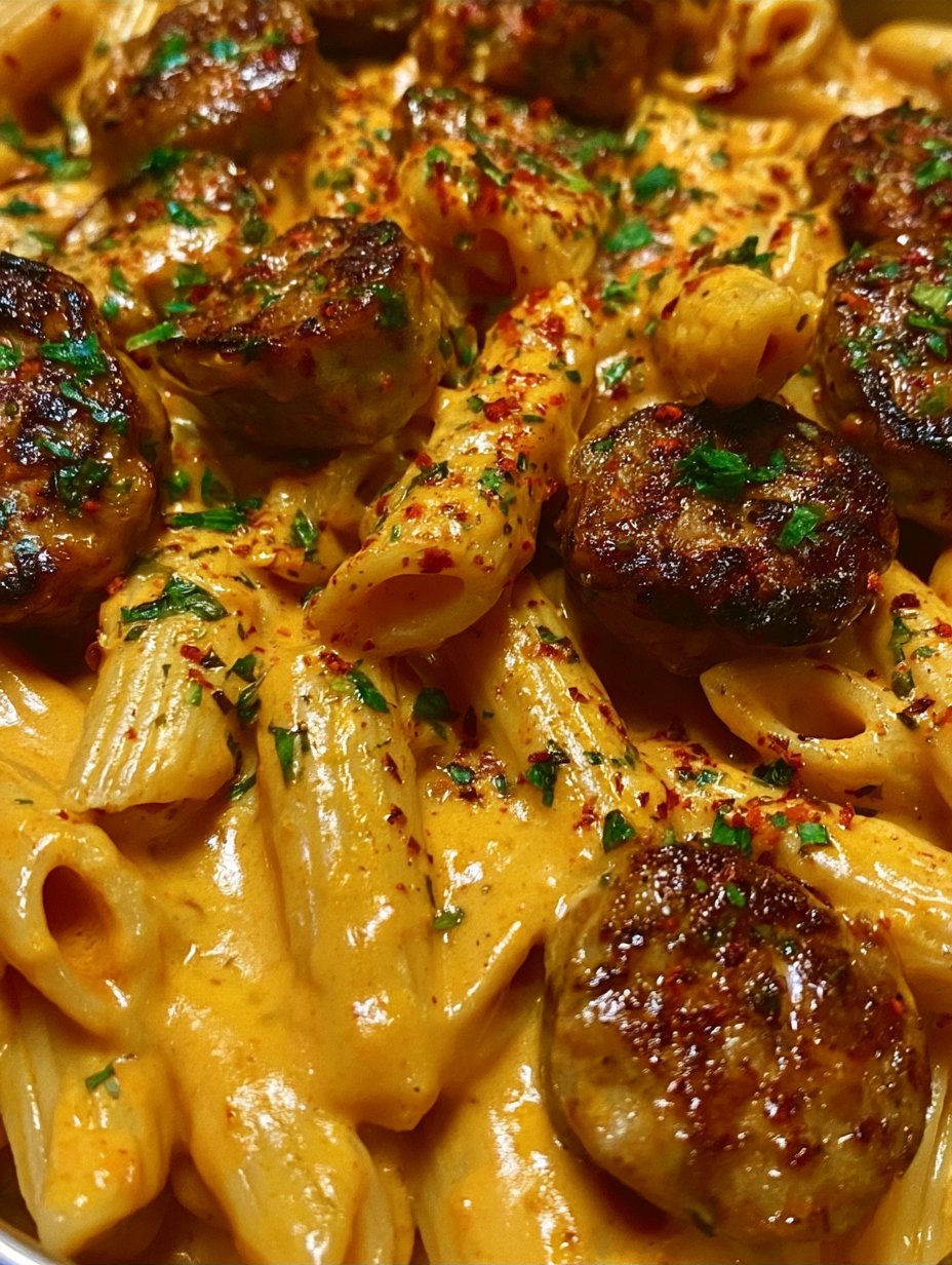 Pasta con Salchichas al Ajillo Cajún Cremoso y Ahumado