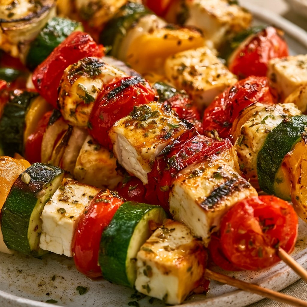 Sonnenverwöhnte Feta-Gemüse-Spieße vom Grill