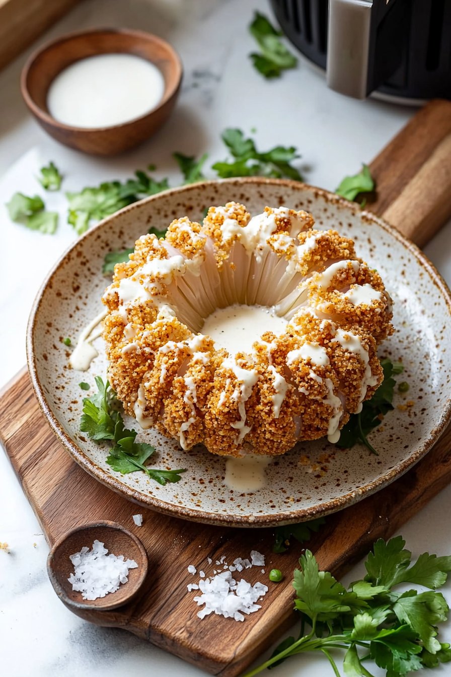 Gesunde Heißluftfritteuse Blühende Zwiebel