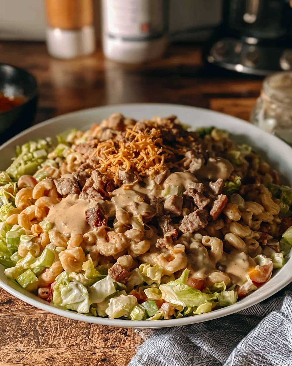 Healthier Big Mac Pasta Salad