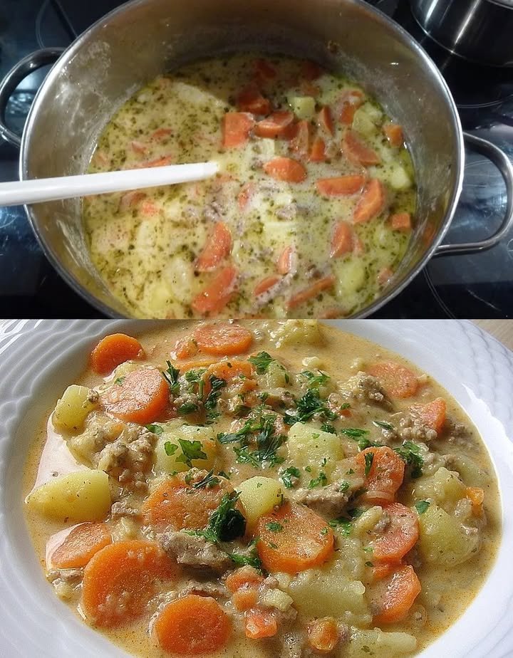 Kartoffel-Möhren-Eintopf mit Hackfleisch