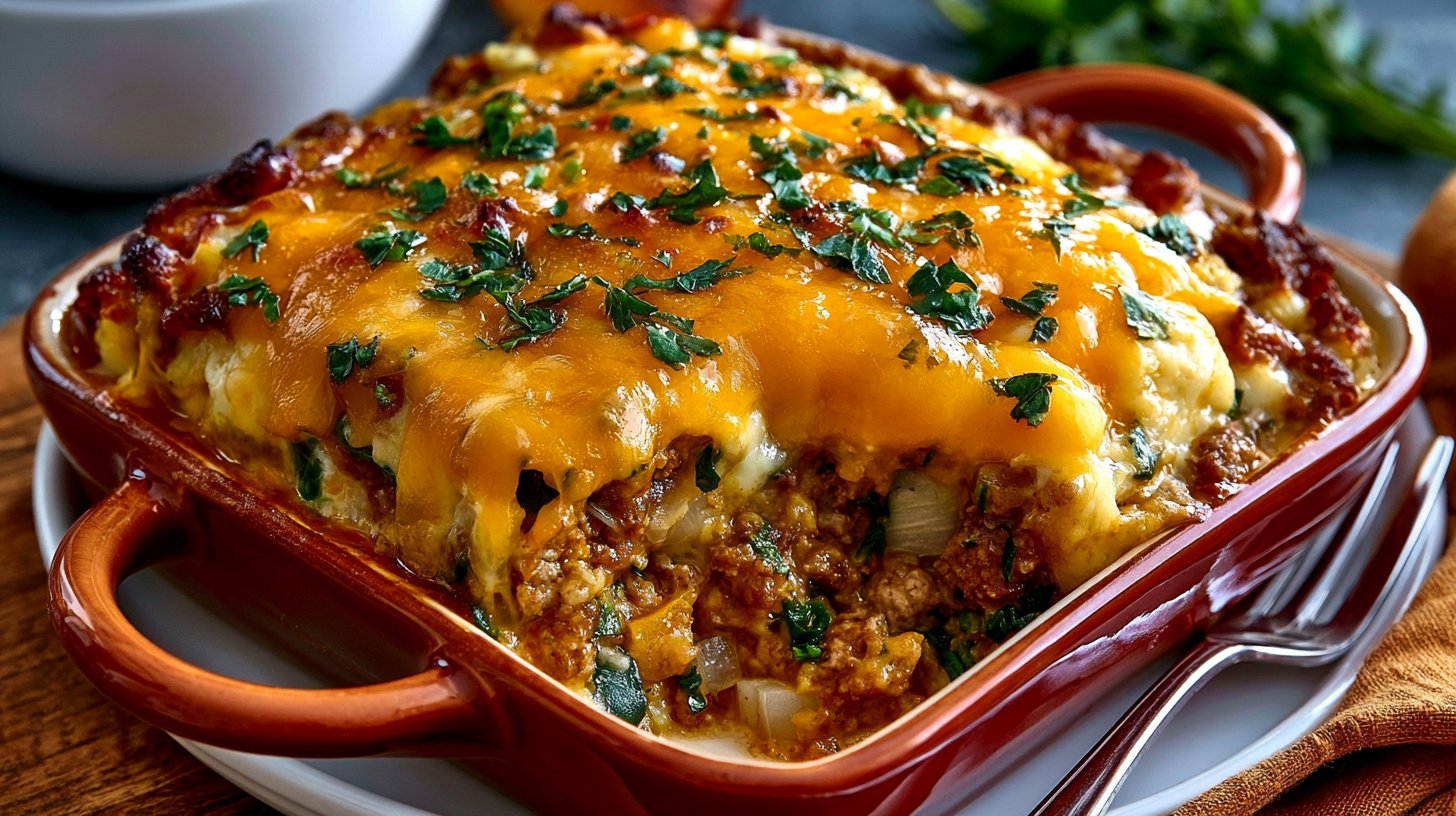 Turkey Cheeseburger Casserole