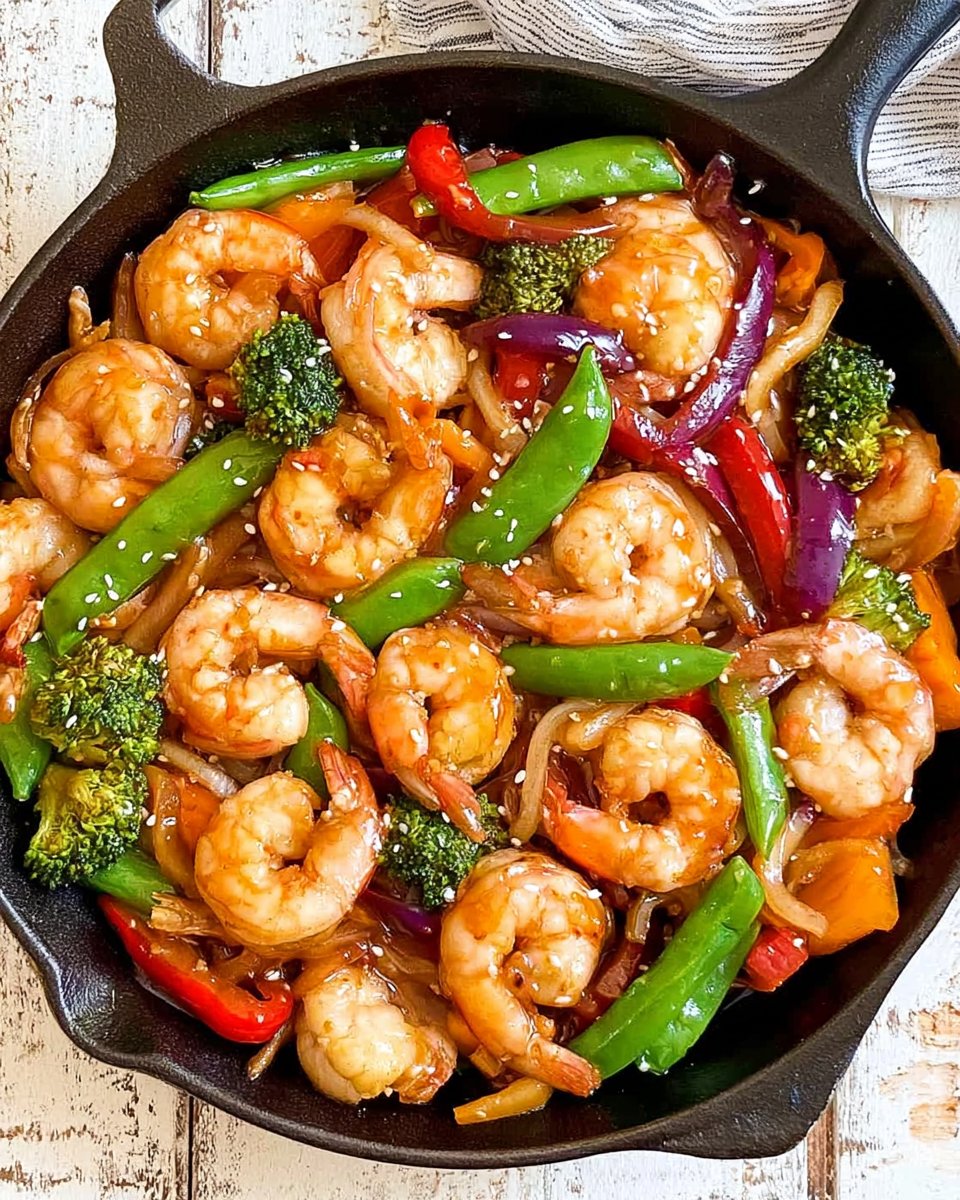 Shrimp Stir Fry with Honey Sriracha Sauce