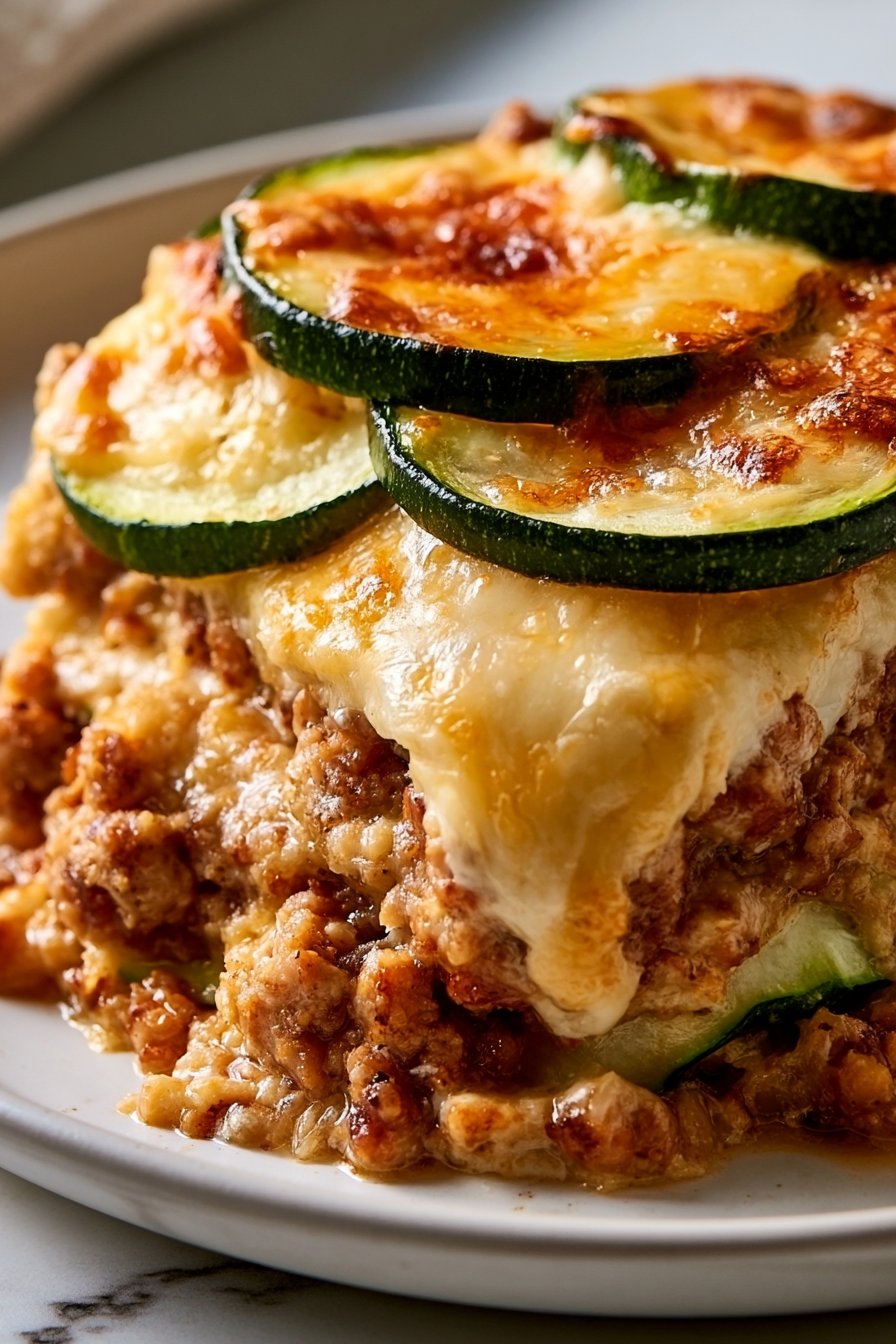 Easy Low Carb Ground Turkey Zucchini Casserole