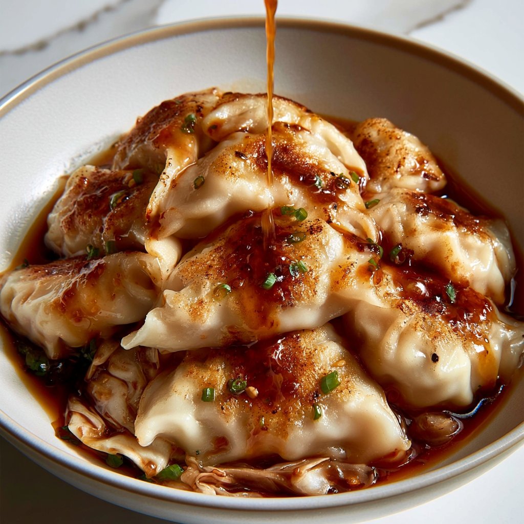 Pan-Seared Cabbage and Shiitake Dumplings