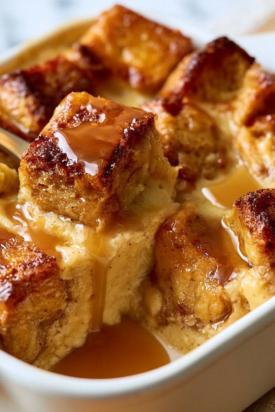 Bread Pudding with Vanilla Caramel Sauce