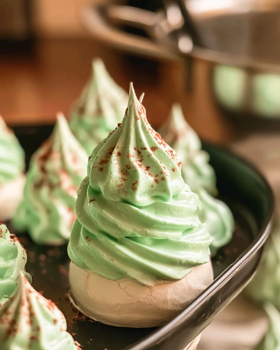 Sparkling Christmas Tree Meringues