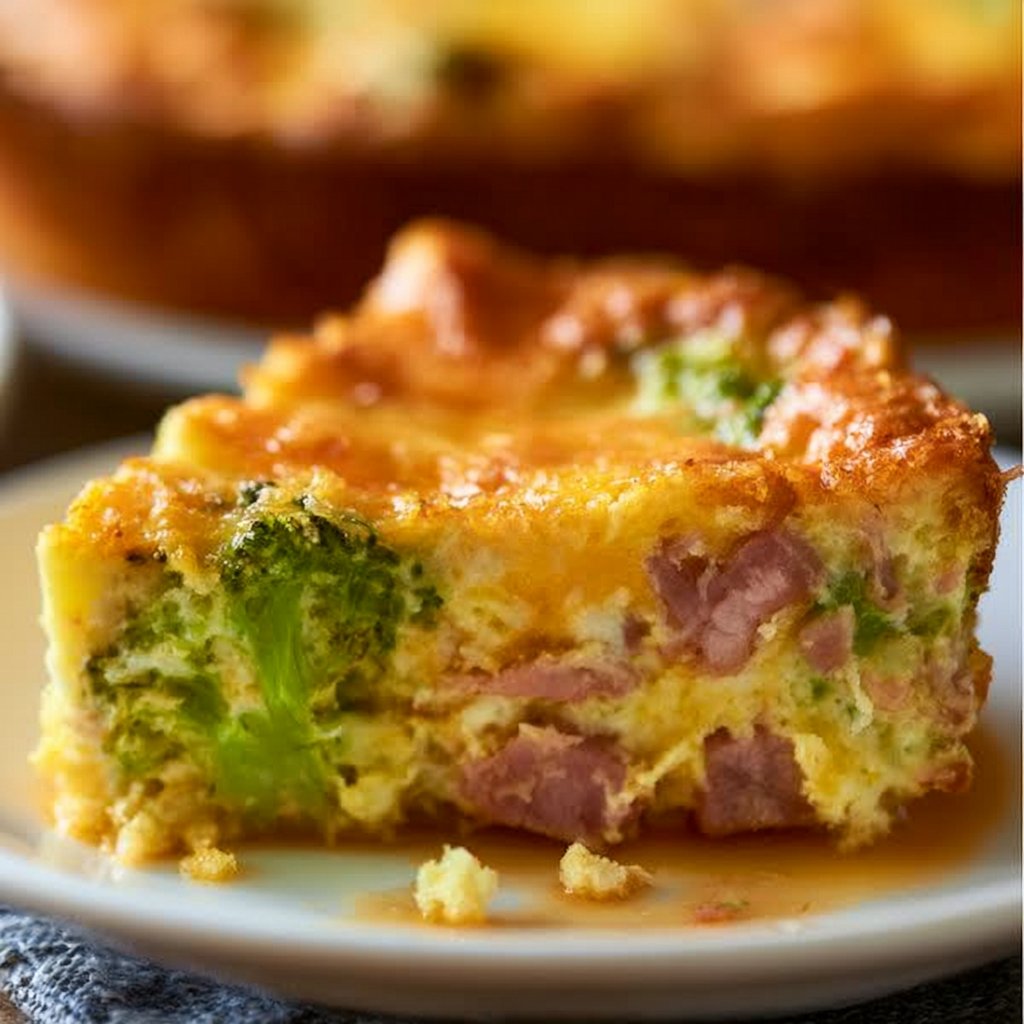 Broccoli Ham Quiche (Crustless)