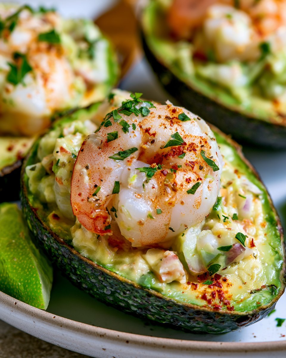 Shrimp Stuffed Avocados (Avocado Shrimp Boats)