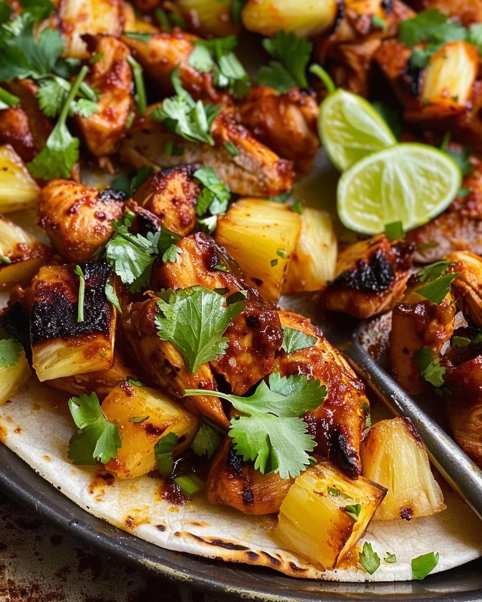 Chipotle Chicken and Pineapple Tacos