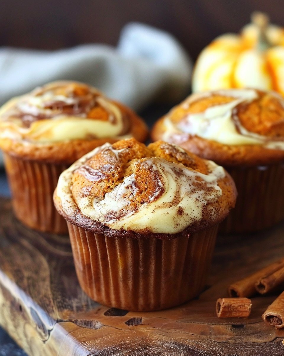 Pumpkin Cream Cheese Swirl Muffins