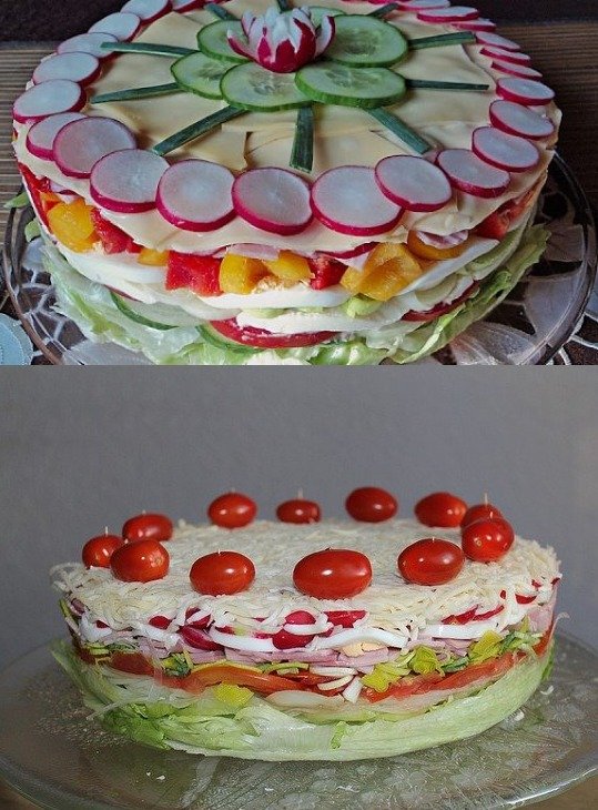Gemischter Salat-Kuchen
