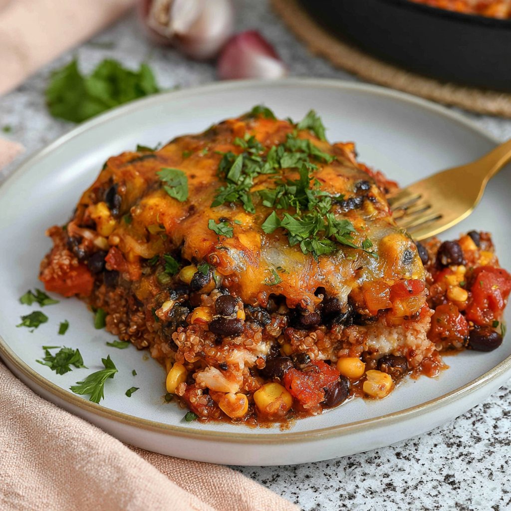 Vegetarian Black Bean Quinoa Casserole