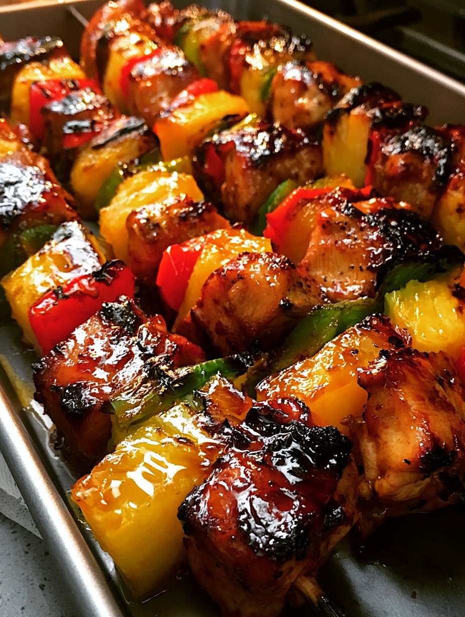 Brochetas de Pollo con Piña